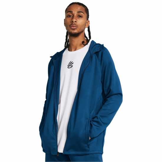 Under Armour Мъжко Яке Curry Playable Jacket Mens Синьо Мъжки суитчъри и блузи с качулки
