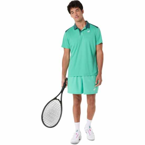 Asics Court Polo Shirt Mens Green Asics Court Polo Shirt Mens Green