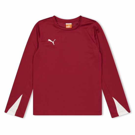 Puma Unisex Kids' Team Long Sleeve Performance Gym Top Red 
