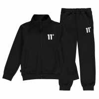 11 Degrees Poly Zip Track Suit Черно Детски спортни екипи