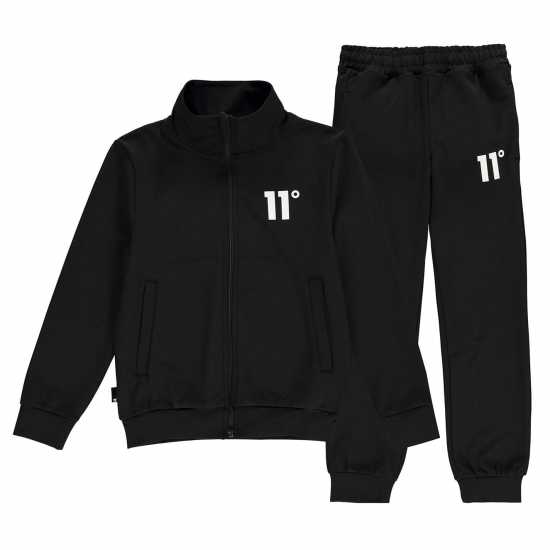 11 Degrees Poly Zip Track Suit Черно Детски спортни екипи