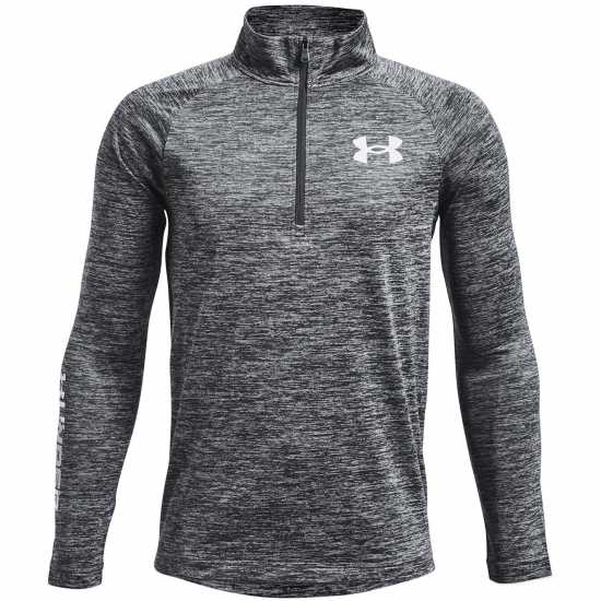 Under Armour Armour Tech Half Zip Boys Черно сиво Детски тениски и фланелки