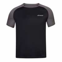 Babolat Мъжка Тениска Poly Crew Neck T Shirt Mens Black Мъжки ризи