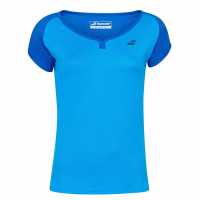 Babolat Тениска Момичета Play Cap Sleeve T Shirt Junior Girls Blue Aster Детски тениски и фланелки