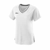 Wilson Тениска Team V Neck T Shirt Womens White Дамски тениски и фланелки
