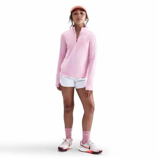 Nike Older Girls Dri-Fit Long Sleeve Half Zip Pink Детски тениски и фланелки