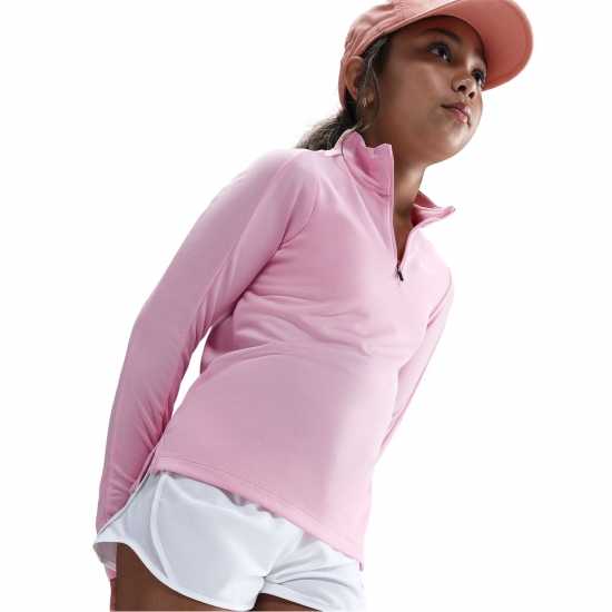 Nike Older Girls Dri-Fit Long Sleeve Half Zip Pink Детски тениски и фланелки
