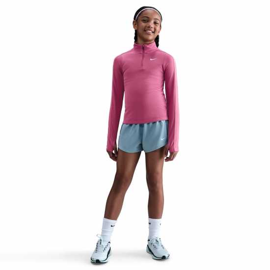Nike Older Girls Dri-Fit Long Sleeve Half Zip Sweet Beet Детски тениски и фланелки