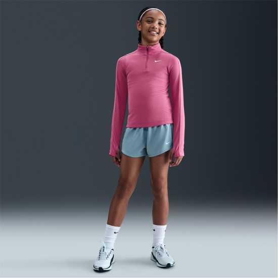 Nike Older Girls Dri-Fit Long Sleeve Half Zip Sweet Beet Детски тениски и фланелки