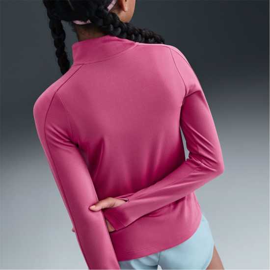 Nike Older Girls Dri-Fit Long Sleeve Half Zip Sweet Beet Детски тениски и фланелки