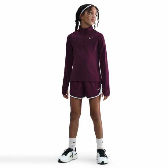Nike Older Girls Dri-Fit Long Sleeve Half Zip Bordeaux Nike Older Girls Dri-Fit Long Sleeve Half Zip Bordeaux