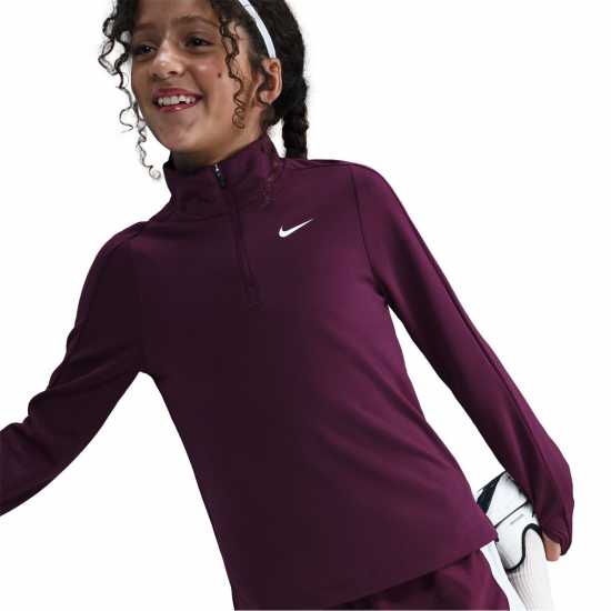 Nike Older Girls Dri-Fit Long Sleeve Half Zip Bordeaux Nike Older Girls Dri-Fit Long Sleeve Half Zip Bordeaux