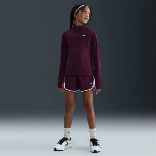 Nike Older Girls Dri-Fit Long Sleeve Half Zip Bordeaux Nike Older Girls Dri-Fit Long Sleeve Half Zip Bordeaux