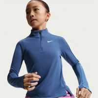 Nike Older Girls Dri-Fit Long Sleeve Half Zip Mystic Navy Nike Older Girls Dri-Fit Long Sleeve Half Zip Mystic Navy