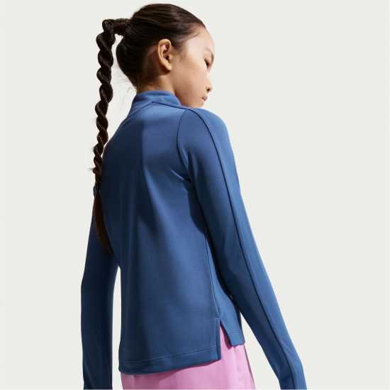 Nike Older Girls Dri-Fit Long Sleeve Half Zip Mystic Navy 