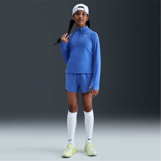 Nike Older Girls Dri-Fit Long Sleeve Half Zip Blue Детски тениски и фланелки