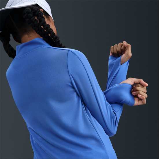 Nike Older Girls Dri-Fit Long Sleeve Half Zip Blue Детски тениски и фланелки