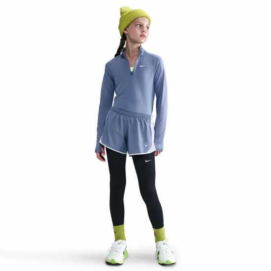 Nike Older Girls Dri-Fit Long Sleeve Half Zip Индиго 