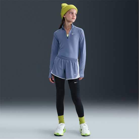 Nike Older Girls Dri-Fit Long Sleeve Half Zip Индиго 