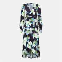 Biba Printed Wrap Dress Тъмно цветен Дамски поли и рокли