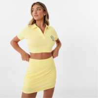 Slazenger Sofia Richie Polo Crop Top Yellow Дамско облекло плюс размер