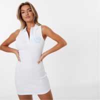 Slazenger Sofia Richie Sleeveless Polo Dress White Дамски поли и рокли