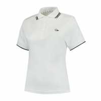Dunlop Блуза С Яка Club Polo Shirt Womens Wht/Blk Дамски тениски с яка