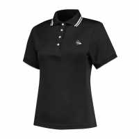 Dunlop Блуза С Яка Club Polo Shirt Womens Blk/Wht Дамски тениски с яка