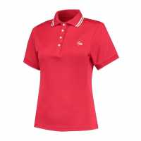 Dunlop Блуза С Яка Club Polo Shirt Womens Red/Wht Дамски тениски с яка