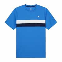 K Swiss Мъжка Тениска Обло Деколте Core Stripe Crew T Shirt Mens French Blue Мъжко тенис облекло