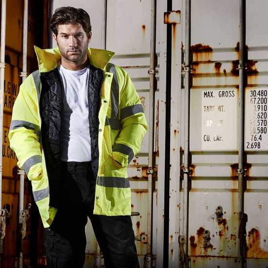 Работно облекло Dunlop Отражателна Мъжка Парка Hi Vis Parka Mens Жълто Dunlop Отражателна Мъжка Парка Hi Vis Parka Mens Жълто Работно облекло