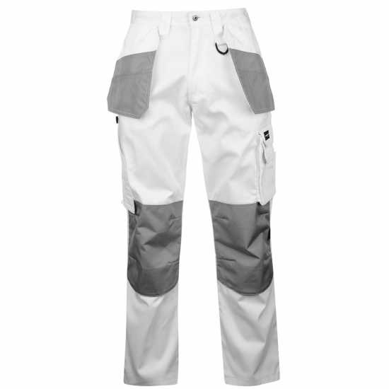 Dunlop Мъжки Работни Панталони On Site Trousers Mens White/Grey Работни панталони