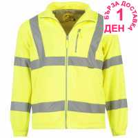 Dunlop Hi Vis Fleece Jacket Mens Yellow Мъжки полар
