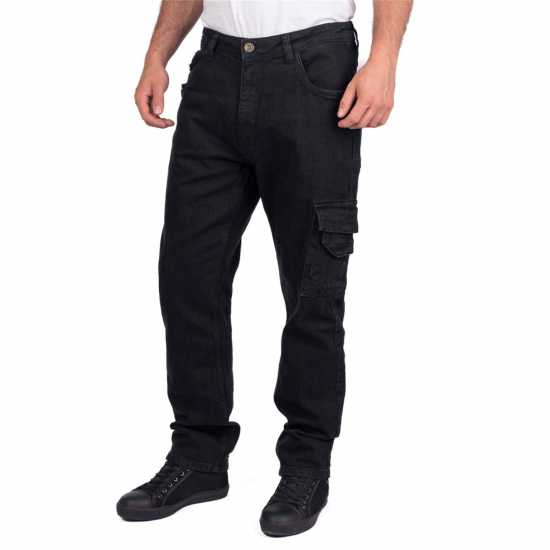 Lee Cooper Мъжки Дънки Stretch Carpenter Jeans Mens Black Работни панталони