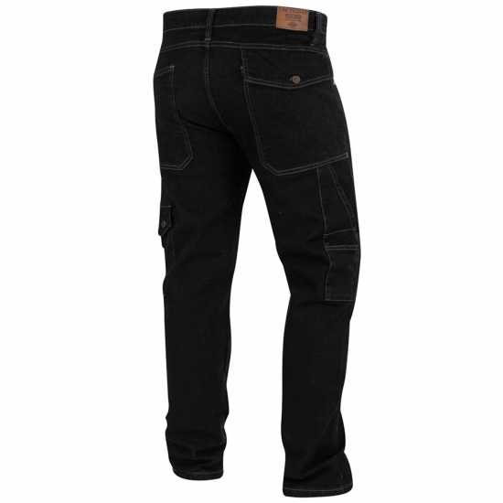 Lee Cooper Мъжки Дънки Stretch Carpenter Jeans Mens Black Работни панталони