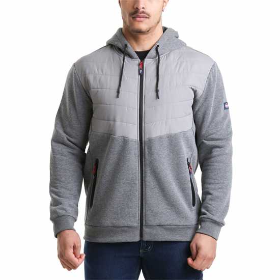Lee Cooper Zip Through Hooded Quilted Sweat Jacket  Мъжки полар