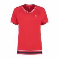K Swiss Heritage Tee Ld99 Red Дамски тениски и фланелки