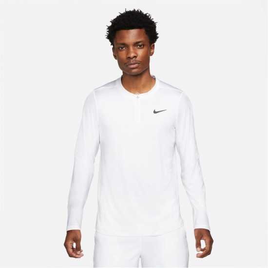 Nike Dri-FIT Advantage Men's Half-Zip Tennis Top White/Black Мъжки ризи