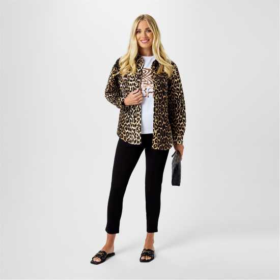 Biba Дънкова Риза Denim Shirt Леопард Biba Дънкова Риза Denim Shirt Леопард