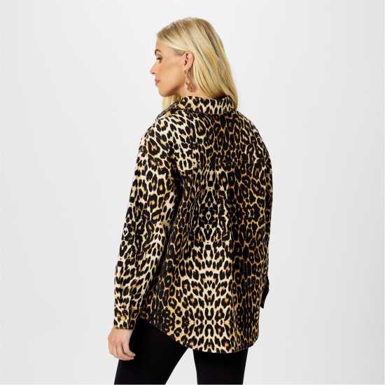 Biba Дънкова Риза Denim Shirt Леопард Biba Дънкова Риза Denim Shirt Леопард