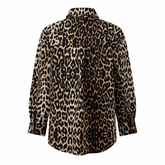 Biba Дънкова Риза Denim Shirt Леопард Biba Дънкова Риза Denim Shirt Леопард