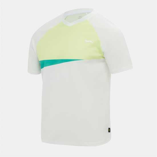 Slazenger Мъжка Тенис Фланелка Tennis T Shirt Mens Бяло/Аркадия Мъжки тениски и фланелки