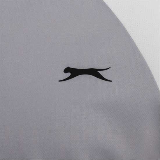 Slazenger Мъжка Тенис Фланелка Tennis T Shirt Mens БЯЛО/СИВО Мъжки тениски и фланелки