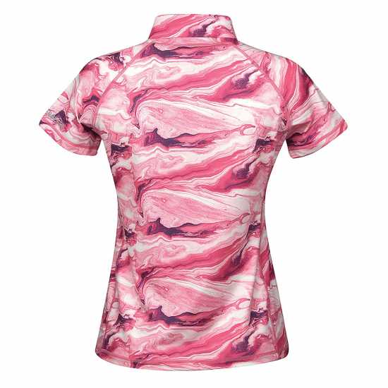 Weatherbeeta Ruby Printed Short Sleeve Top Pink Swirl Marb Дамски тениски с яка