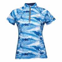 Weatherbeeta Ruby Printed Short Sleeve Top Blue Swirl Marb Дамски тениски с яка