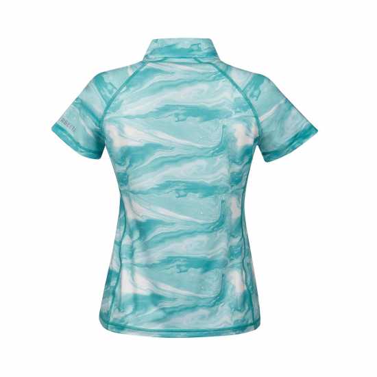 Weatherbeeta Ruby Printed Short Sleeve Top Turquoise Дамски тениски с яка