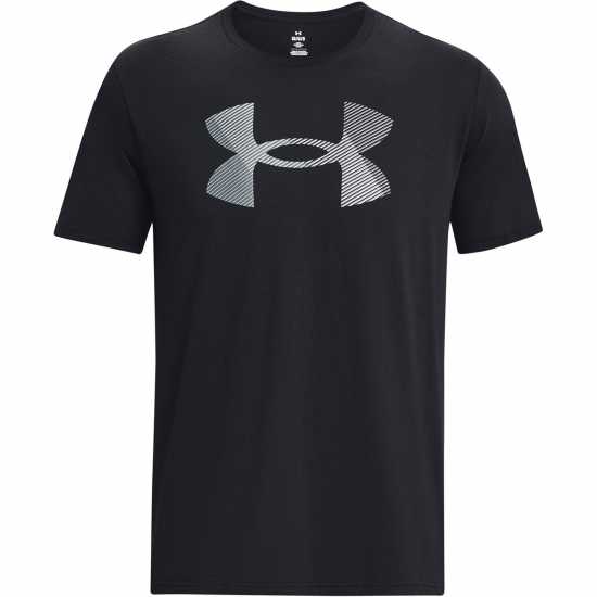 Under Armour Men's Big Logo Fill Cotton Short Sleeve Performance Gym Top Black 