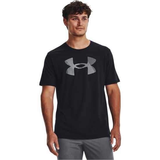 Under Armour Men's Big Logo Fill Cotton Short Sleeve Performance Gym Top Black 