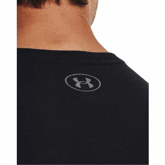 Under Armour Men's Big Logo Fill Cotton Short Sleeve Performance Gym Top Black 