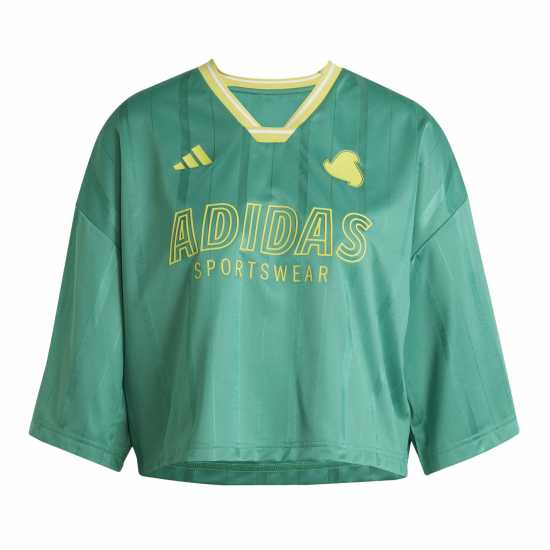 Adidas Women's Tiro Cropped T-Shirt Crop Top Green/Black Adidas Women's Tiro Cropped T-Shirt Crop Top Green/Black